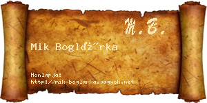 Mik Boglárka névjegykártya